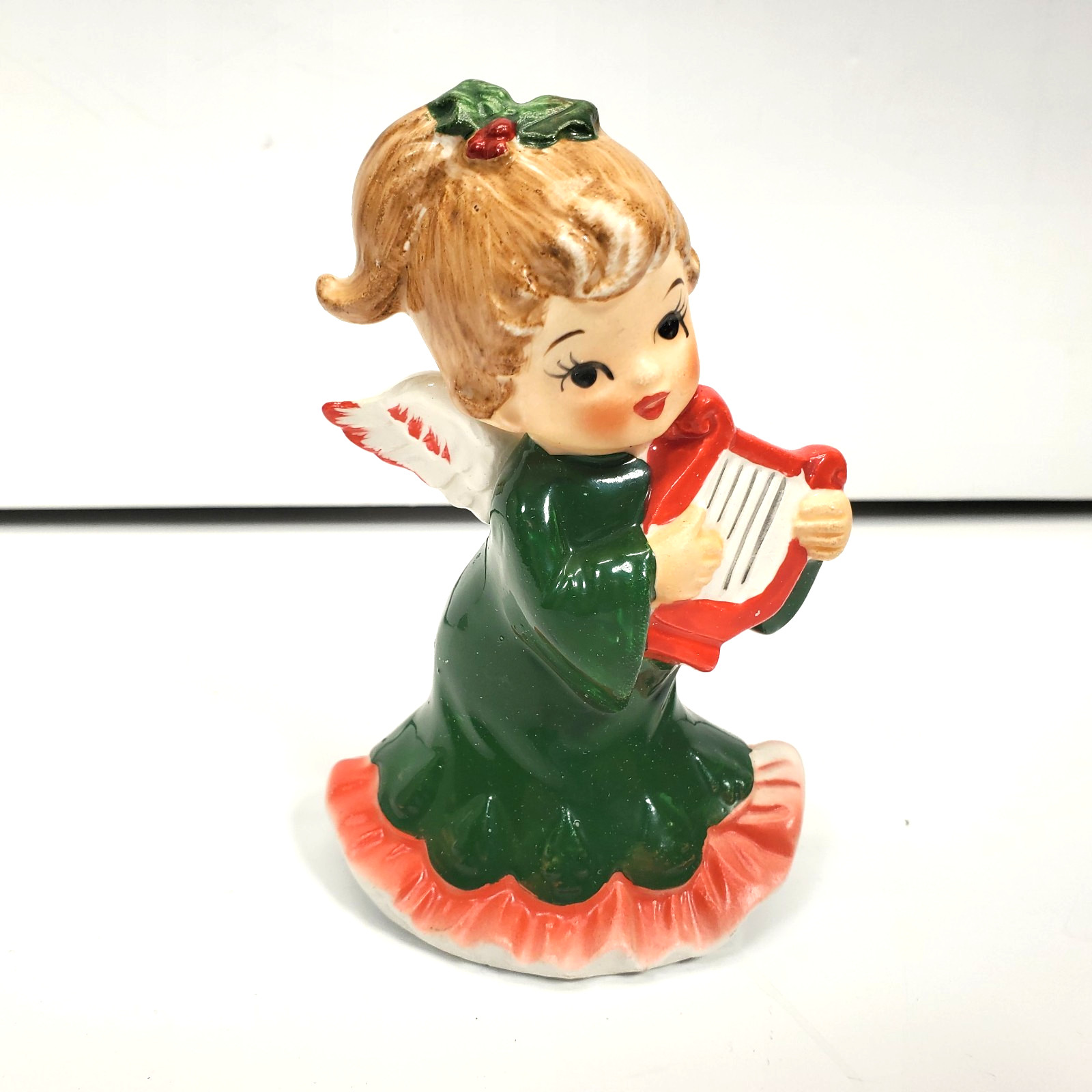 Vintage Lefton Angel Playing Harp 4 1/8 Vintage Lefton Angel Playing Harp 4 1/8