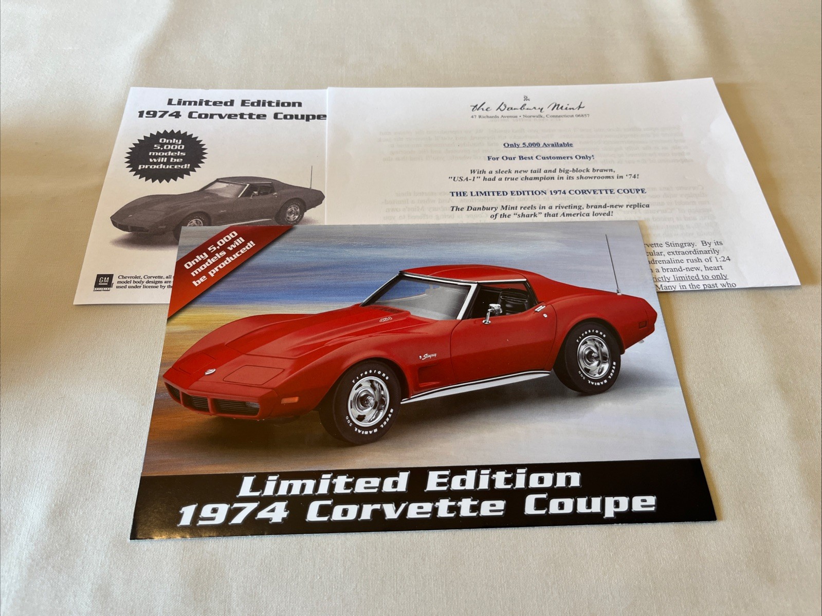 Danbury Mint 1974 Chevrolet Corvette Coupe L.E. Rare Brochure Only 1:24