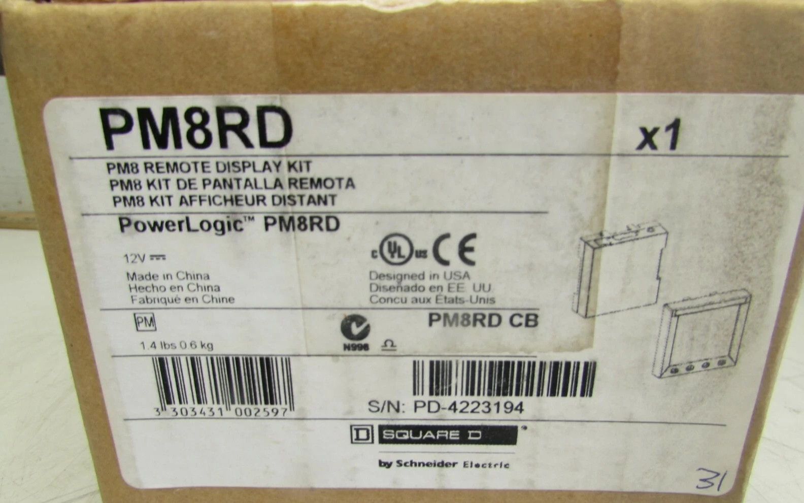 Square D Schneider Electric PM8RD PowerLogic (63230-500-120 + PM8RDA + Cable) Square D Schneider Electric PM8RD PowerLogic (63230-500-120 + PM8RDA + Cable)