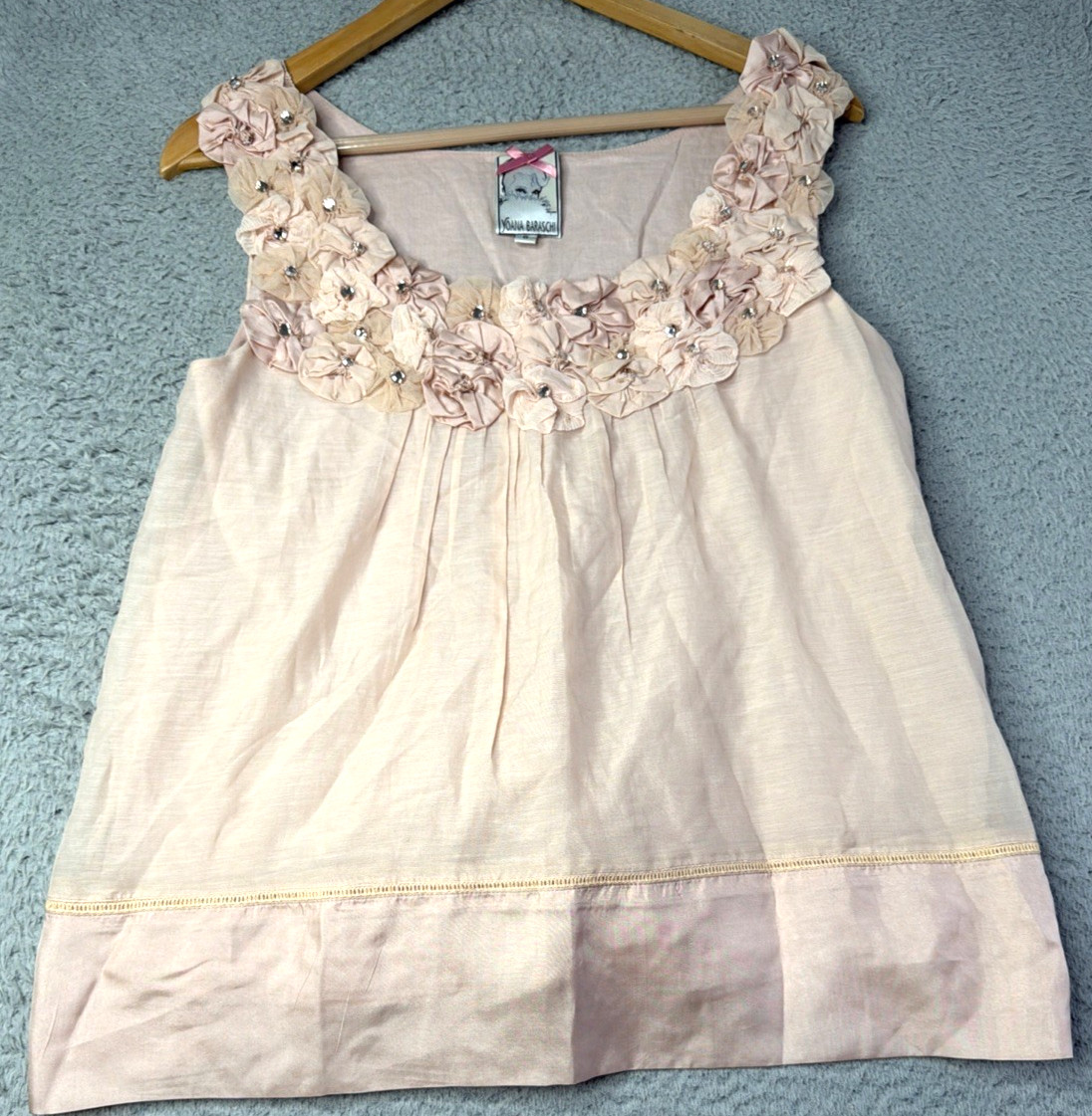 Yoana Baraschi Top Womens 6 Anthropologie Embellished Lined Sleeveless NWOT