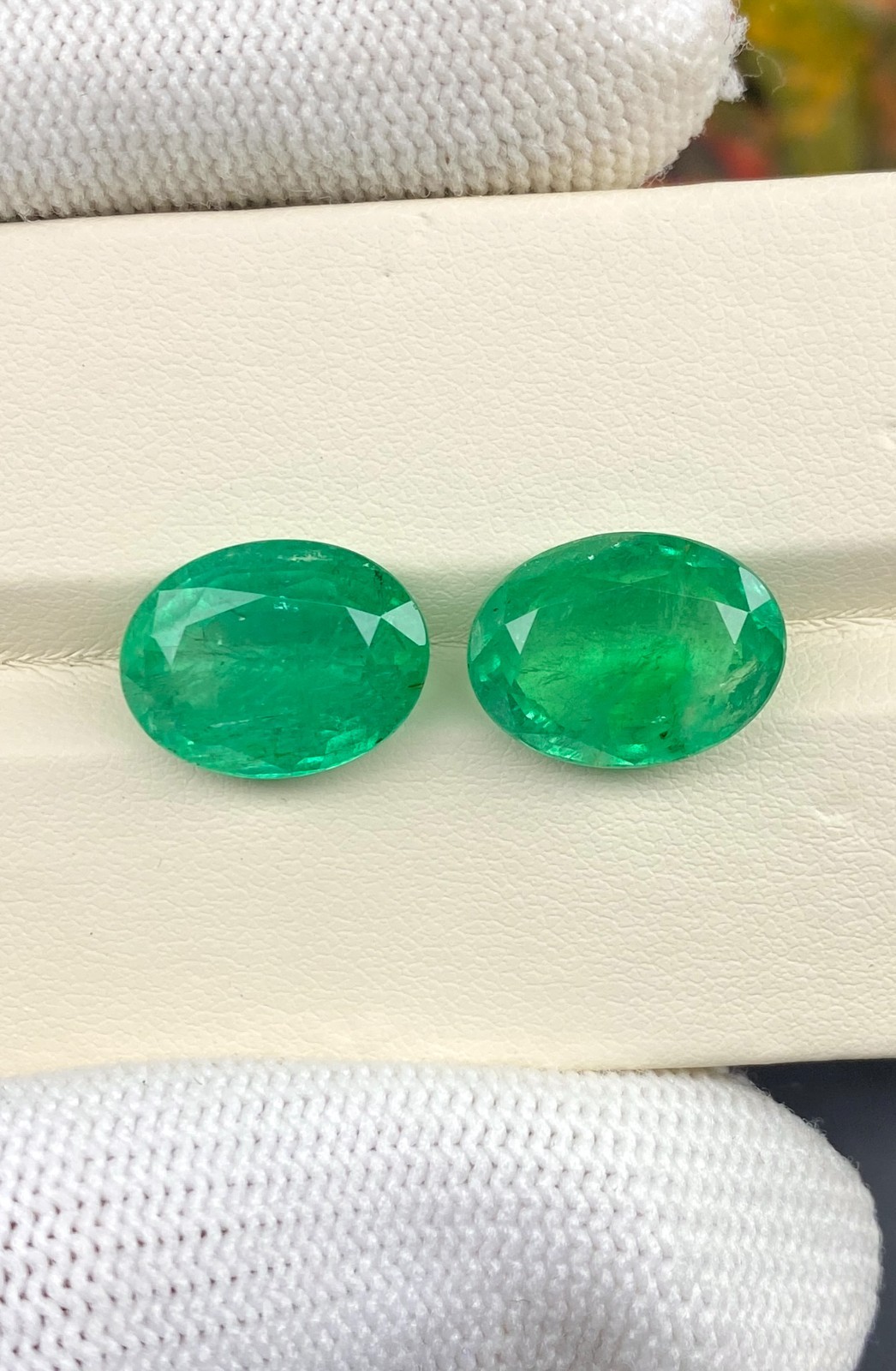 Natural Emerald Green Ethiopian Oval Pair Loose Gemstones 15.07 Carats
