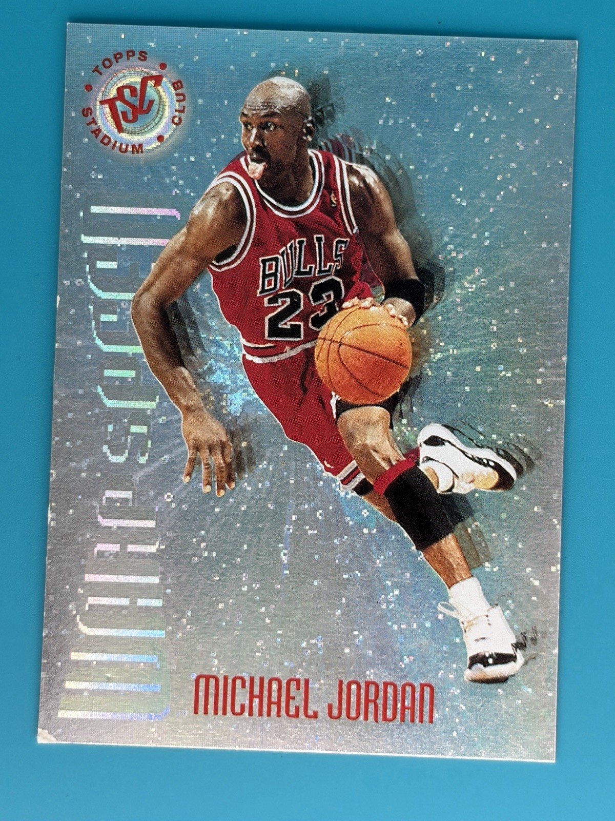 1995-96 Topps Stadium Club - Warp Speed Michael Jordan #WS1 **(READ Damage)** 1995-96 Topps Stadium Club - Warp Speed Michael Jordan #WS1 **(READ Damage)**
