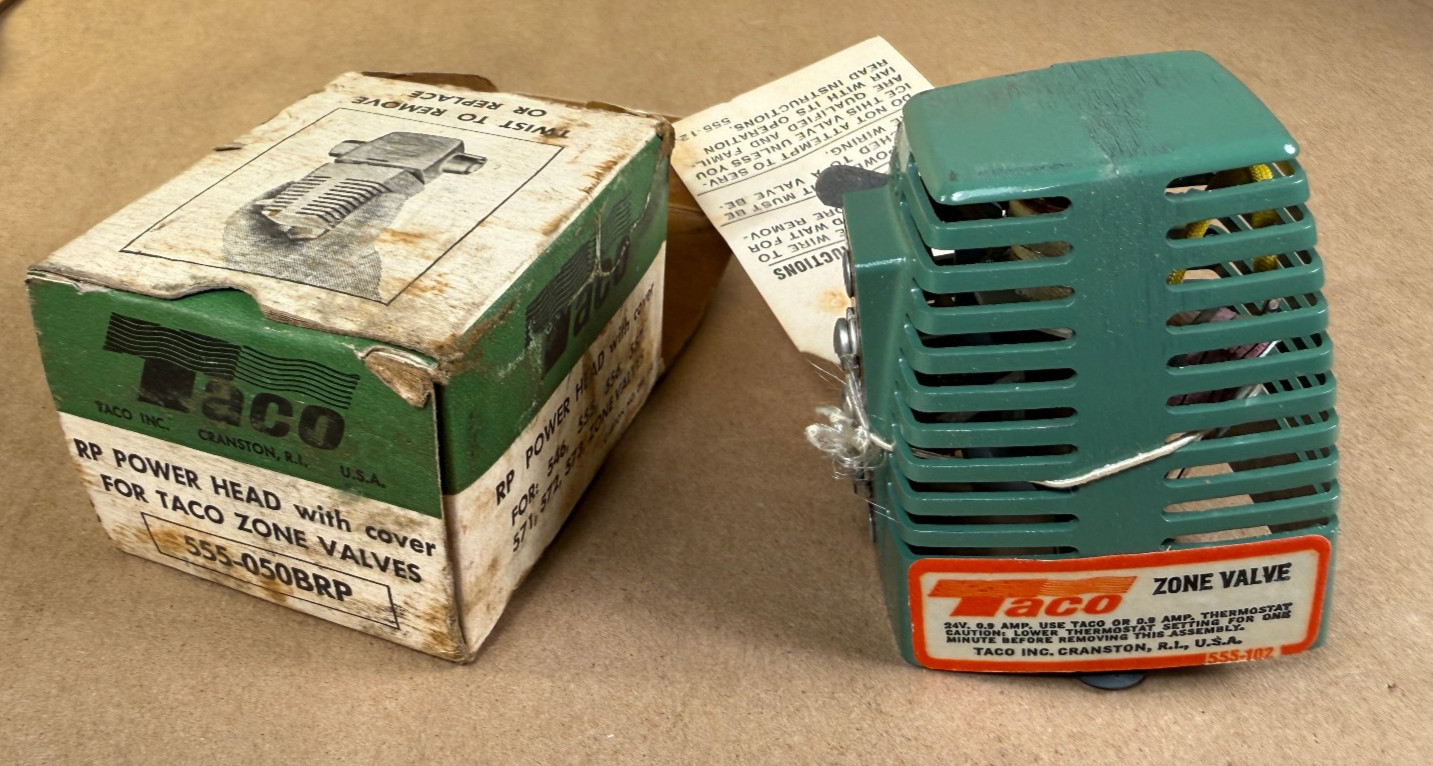 NOS Taco 555-050BRP Power Head for 546 555 556 557 571 572 473 Zone Valves NOS Taco 555-050BRP Power Head for 546 555 556 557 571 572 473 Zone Valves