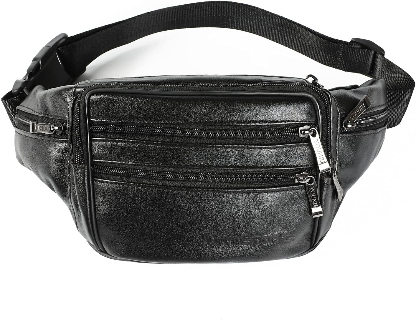 Riñonera de cuero negro para hombre y mujer, moderna Riñonera de cuero negro para hombre y mujer, moderna