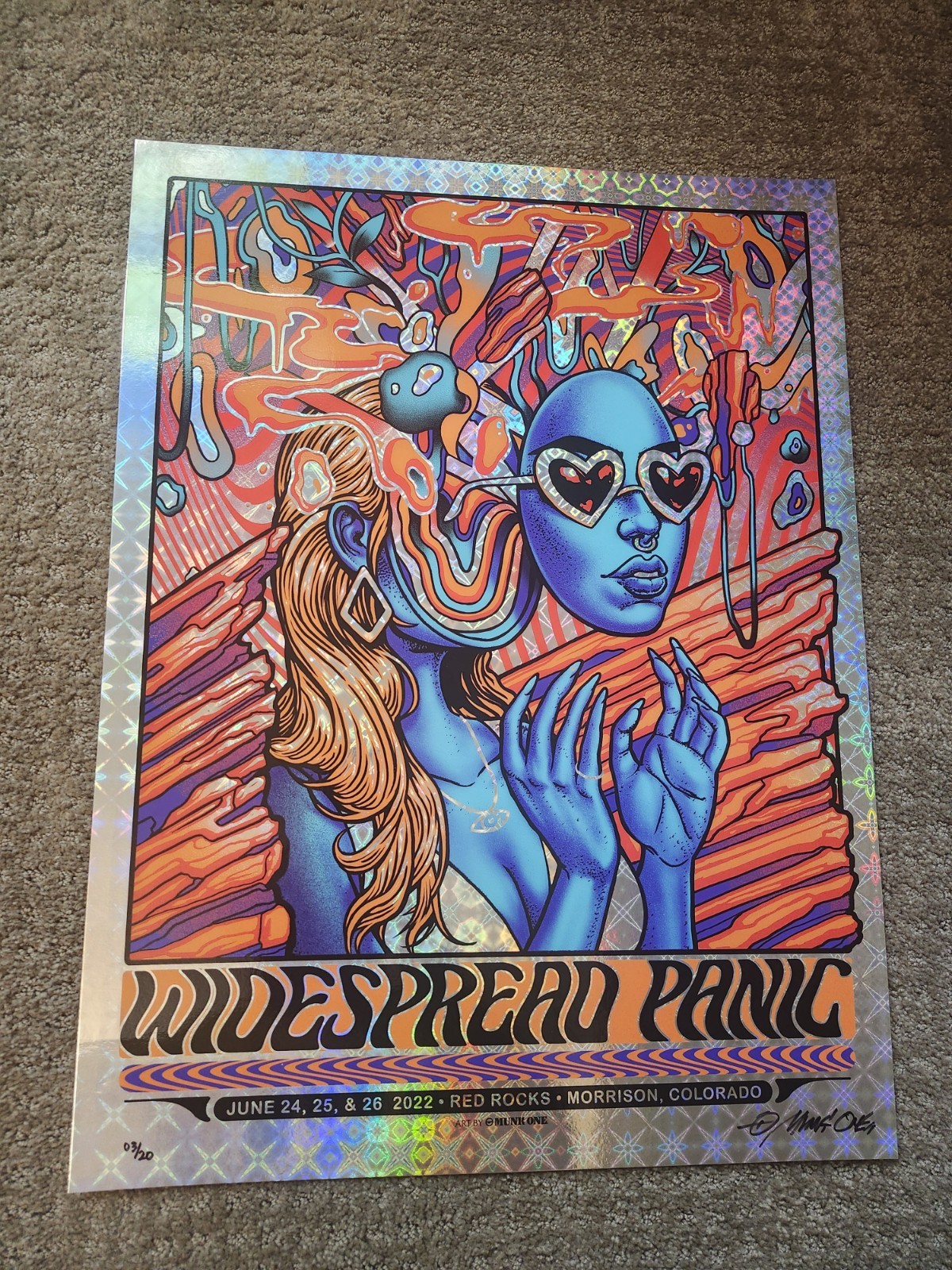Widespread Panic Red Rocks 2022 Galactic AP Foil Munk One Of 20 Very Rare Widespread Panic Red Rocks 2022 Galactic AP Foil Munk One Of 20 Very Rare