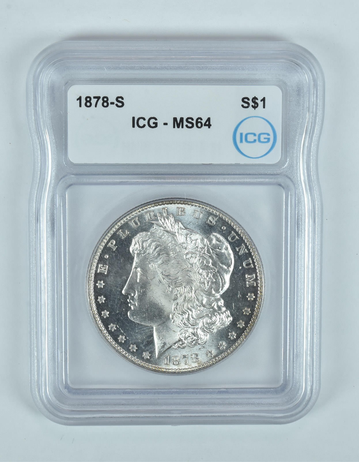 1878-S Morgan Silver Dollar MS64 ICG 1878-S Morgan Silver Dollar MS64 ICG