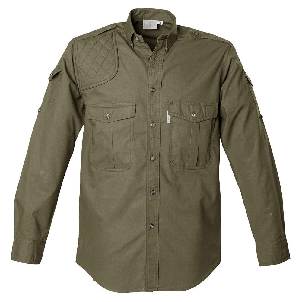 TAG SAFARI Mens Shooter Long Sleeve Moss Shirt (MS-041L/S-P867-M)