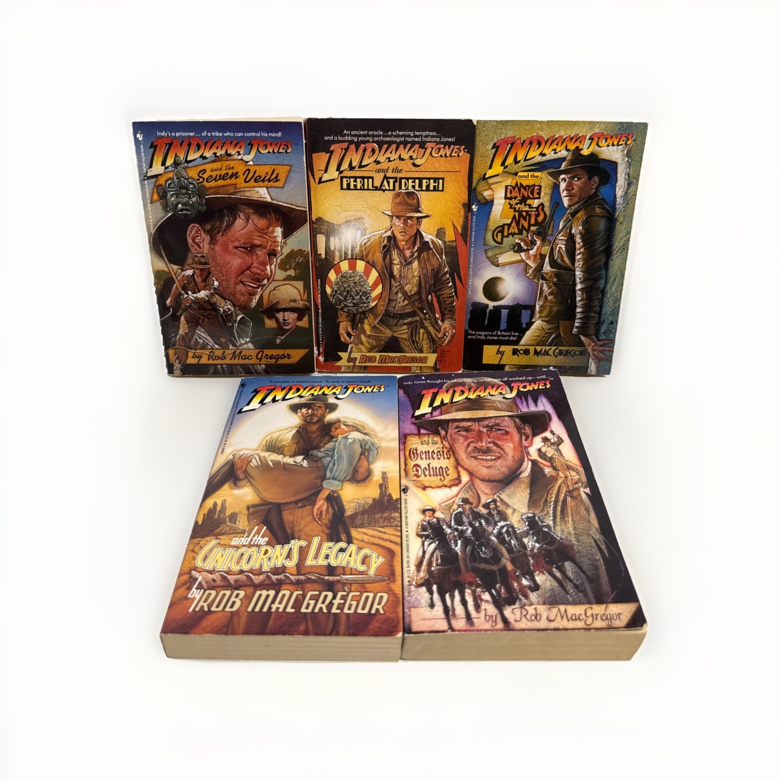 Lot of 5 Indiana Jones Paperbacks 1990s Rob Macgregor Bantam Books All 1st/1st