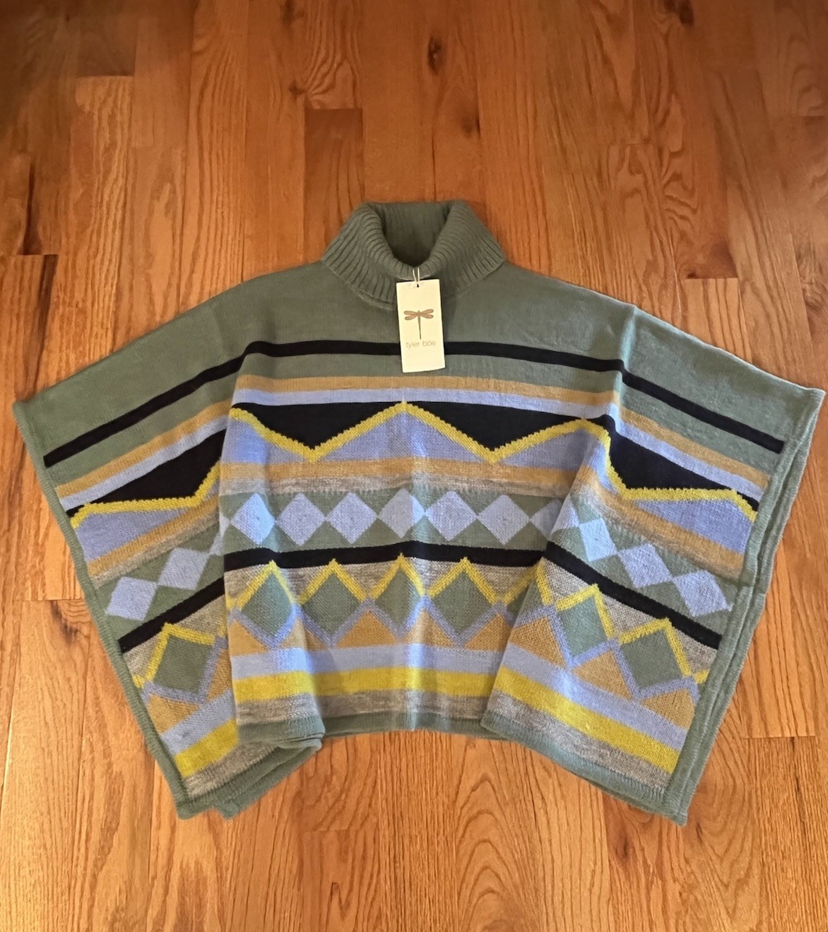 Tyler Boe Sweater Cape Wool Alpaca Size Small Oversized Multicolor New Boho Tyler Boe Sweater Cape Wool Alpaca Size Small Oversized Multicolor New Boho
