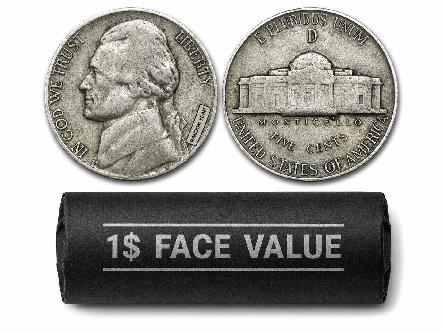 1942-1945 Jefferson War Nickels 35% Silver - $1 Face Value - 20 Coins