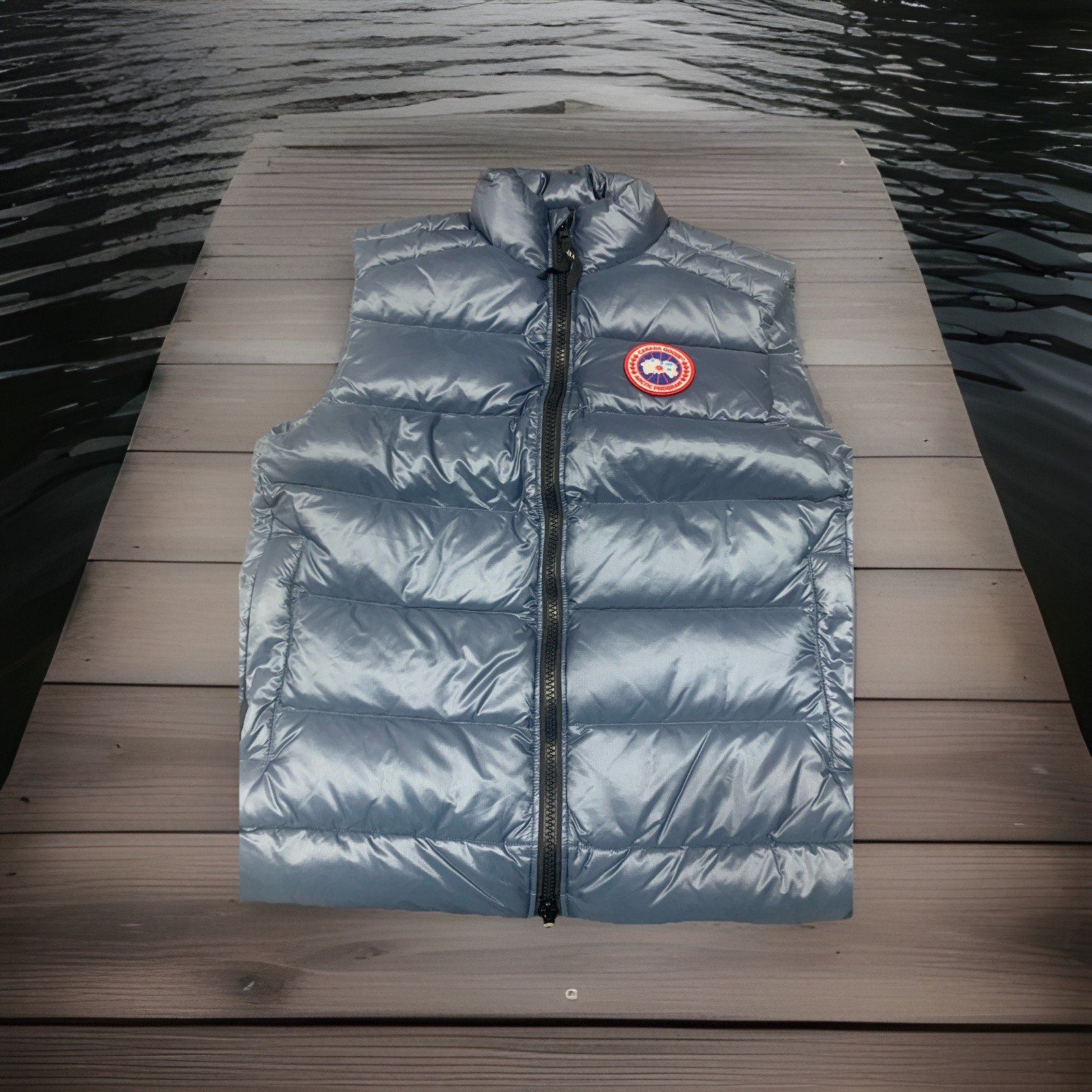 Canada Goose Crofton Men Vest (L) Ozone Blue $595 water resistant/packable