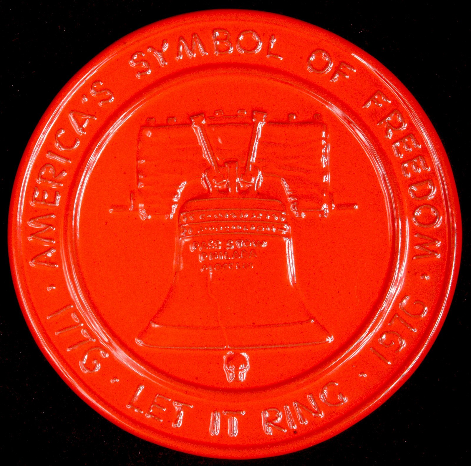 Vintage 1976 Bicentennial Frankoma Pottery Trivet Liberty Bell Let It Ring LB-TR Vintage 1976 Bicentennial Frankoma Pottery Trivet Liberty Bell Let It Ring LB-TR