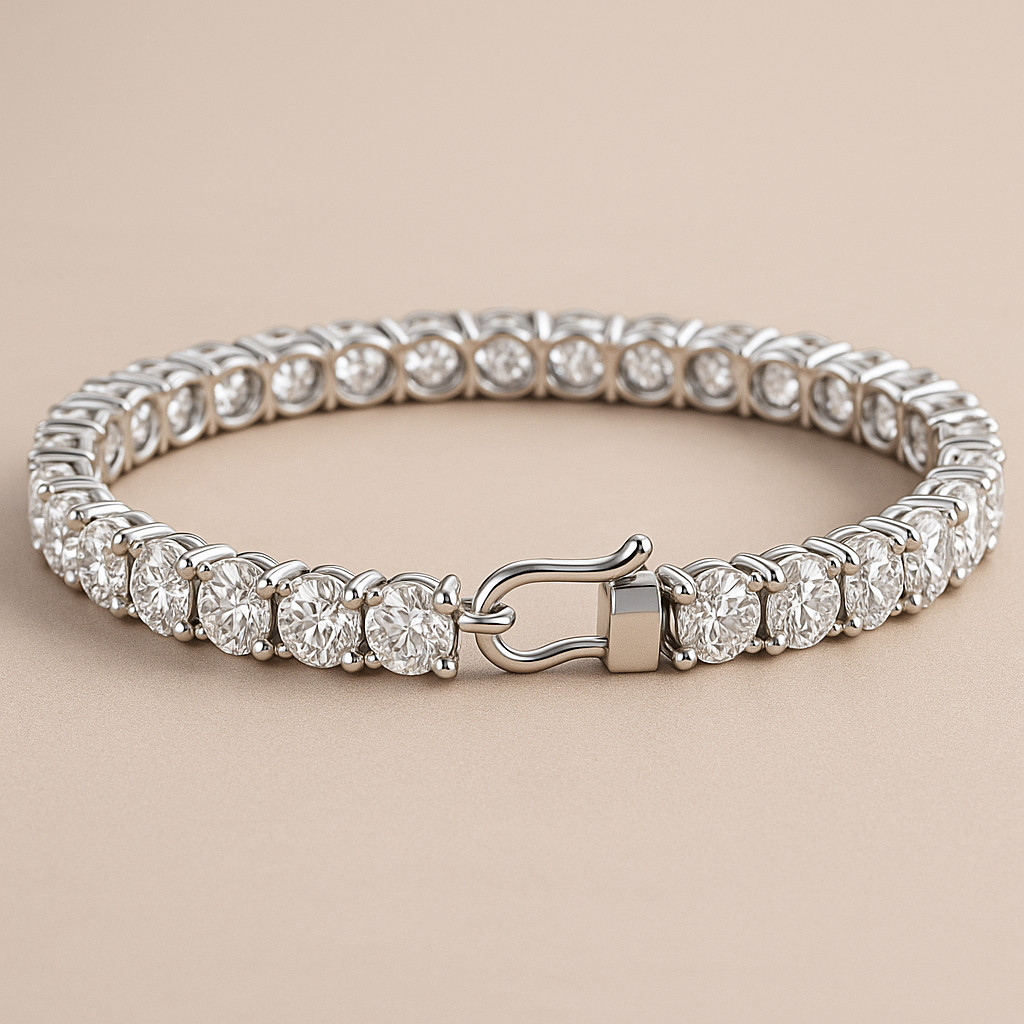 Elegant 7.00 Ct HPHT Treated Natural Diamond Tennis Bracelet in 14K Gold