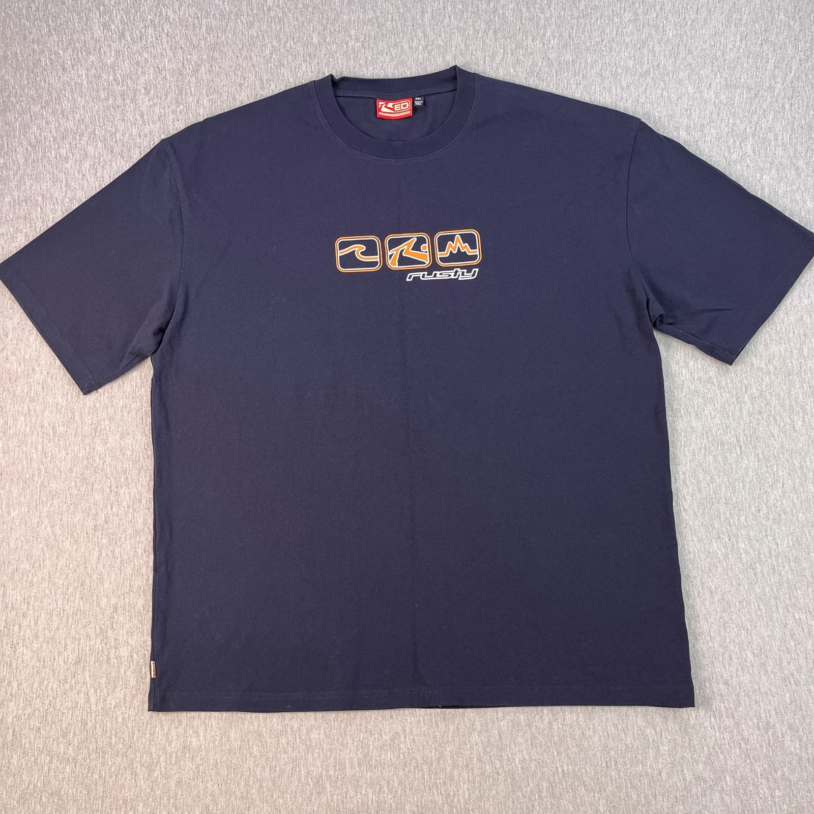 Rusty 3 Squared Heavy Tee Shirt Men XXL Blue R.E.D. Experimental Division Retro