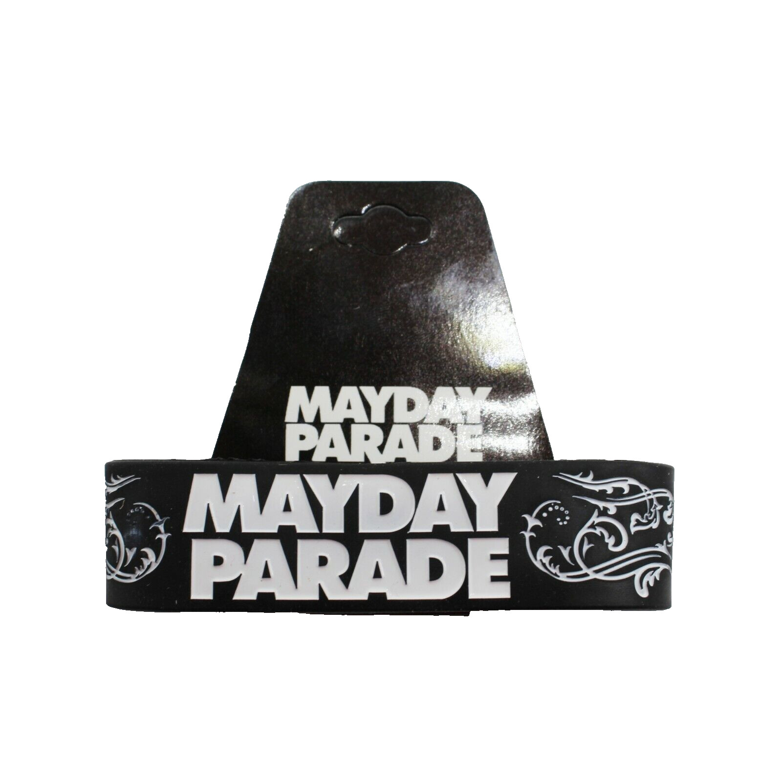 Mayday Parade Black & White Silicone Bracelet #B2094 Mayday Parade Black & White Silicone Bracelet #B2094