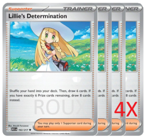 4x Lillie's Determination - 192/217 ME: Ascended Heroes (ASC) Pokemon Playset x4