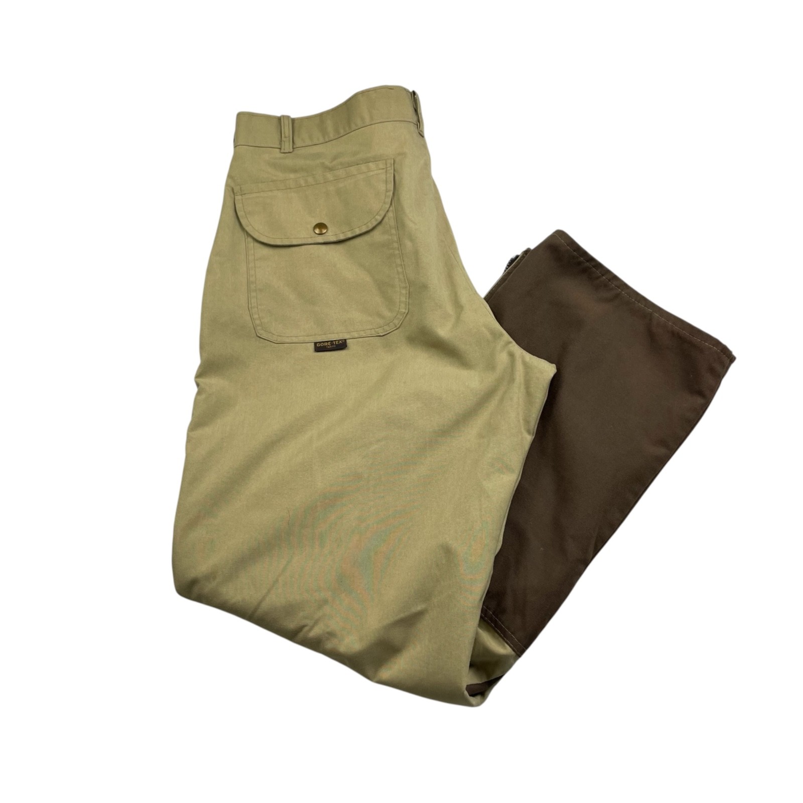 VTG Orvis Men\'s Canvas Gore-Tex Lined Brush Pants Khaki/Brown • USA • 36x31