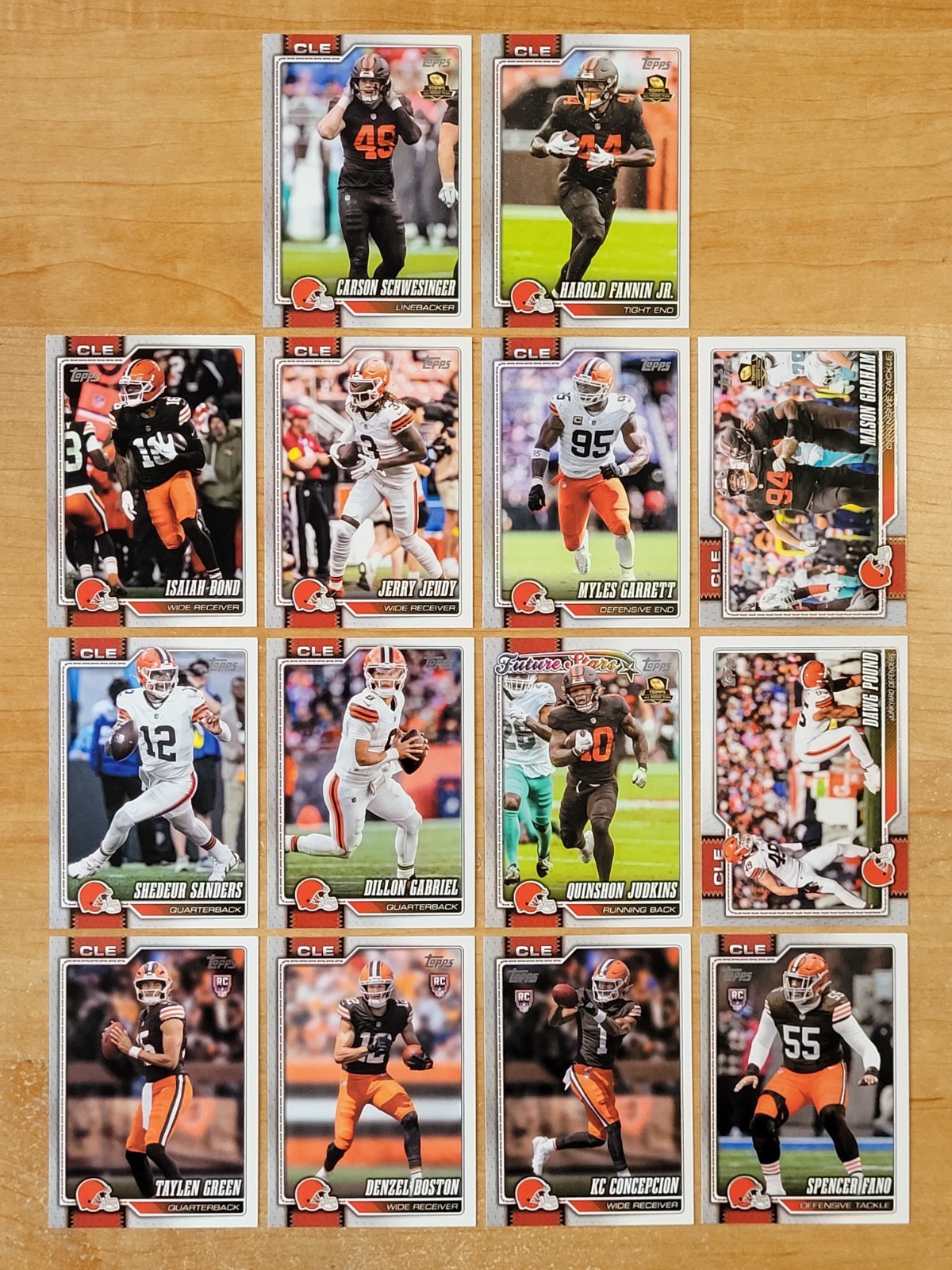 2026 Topps Football CLEVELAND BROWNS Complete Team Set of 14 Cards 2026 Topps Football CLEVELAND BROWNS Complete Team Set of 14 Cards