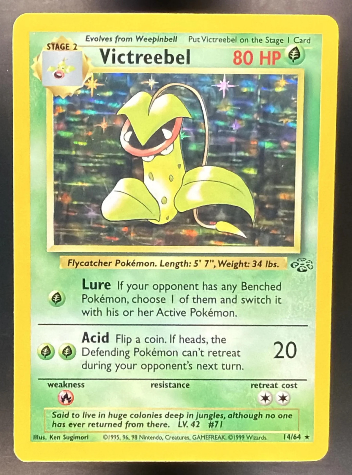 1999 Pokemon Jungle Victreebel #14/64 Holo