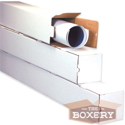 3x3x30 White Corrugated Square Mailing Tubes 25/cs from The Boxery 