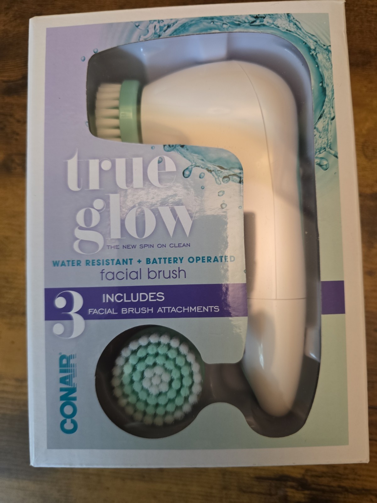 Conair True Glow Water Resistant Facial Brush (Includes 3 Brushes)