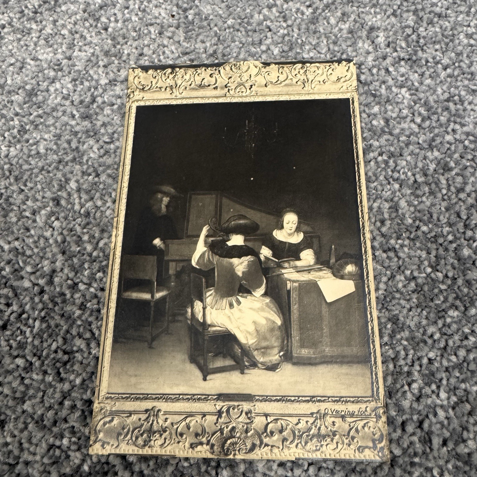 Vintage 1930s Dutch Concert Gerard Ter Borch Painting Postcard Vintage 1930s Dutch Concert Gerard Ter Borch Painting Postcard