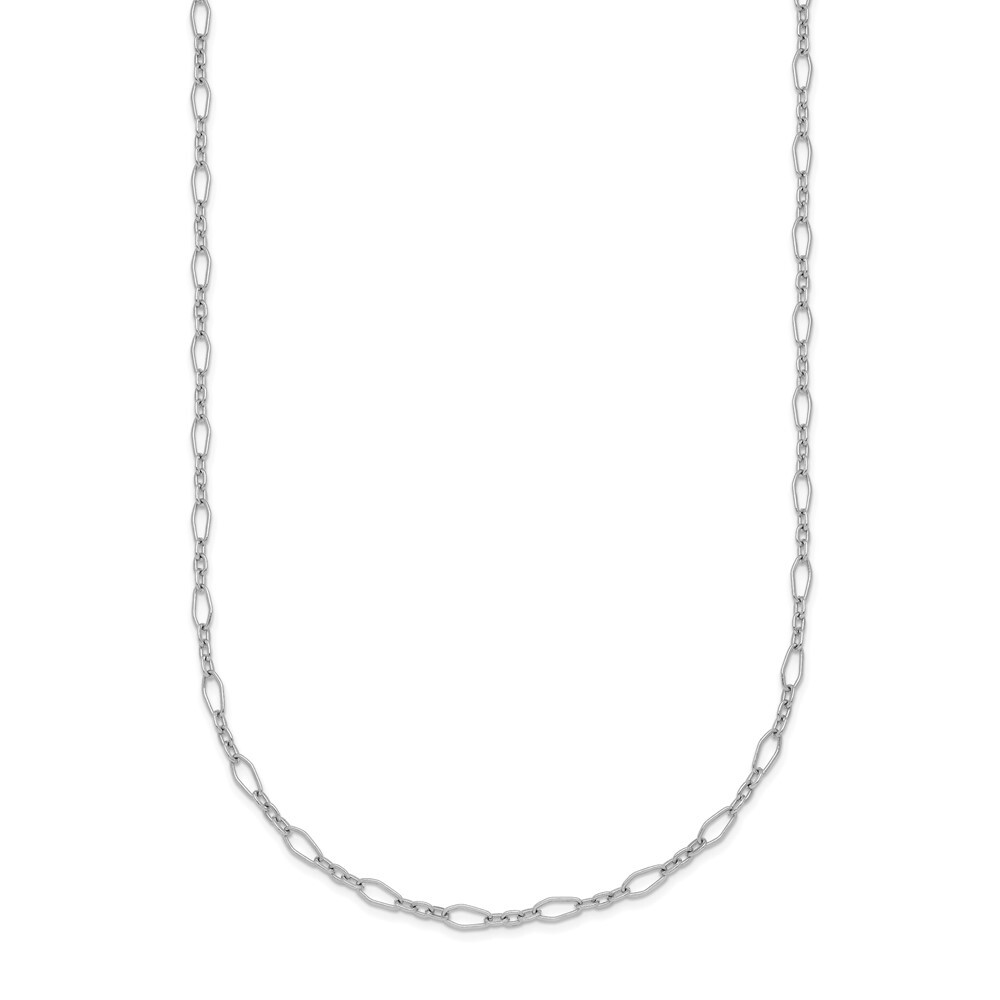 Platinum & Diamond-cut 2.4mm Solid Oval Link Chain Necklace 16\ Platinum & Diamond-cut 2.4mm Solid Oval Link Chain Necklace 16\