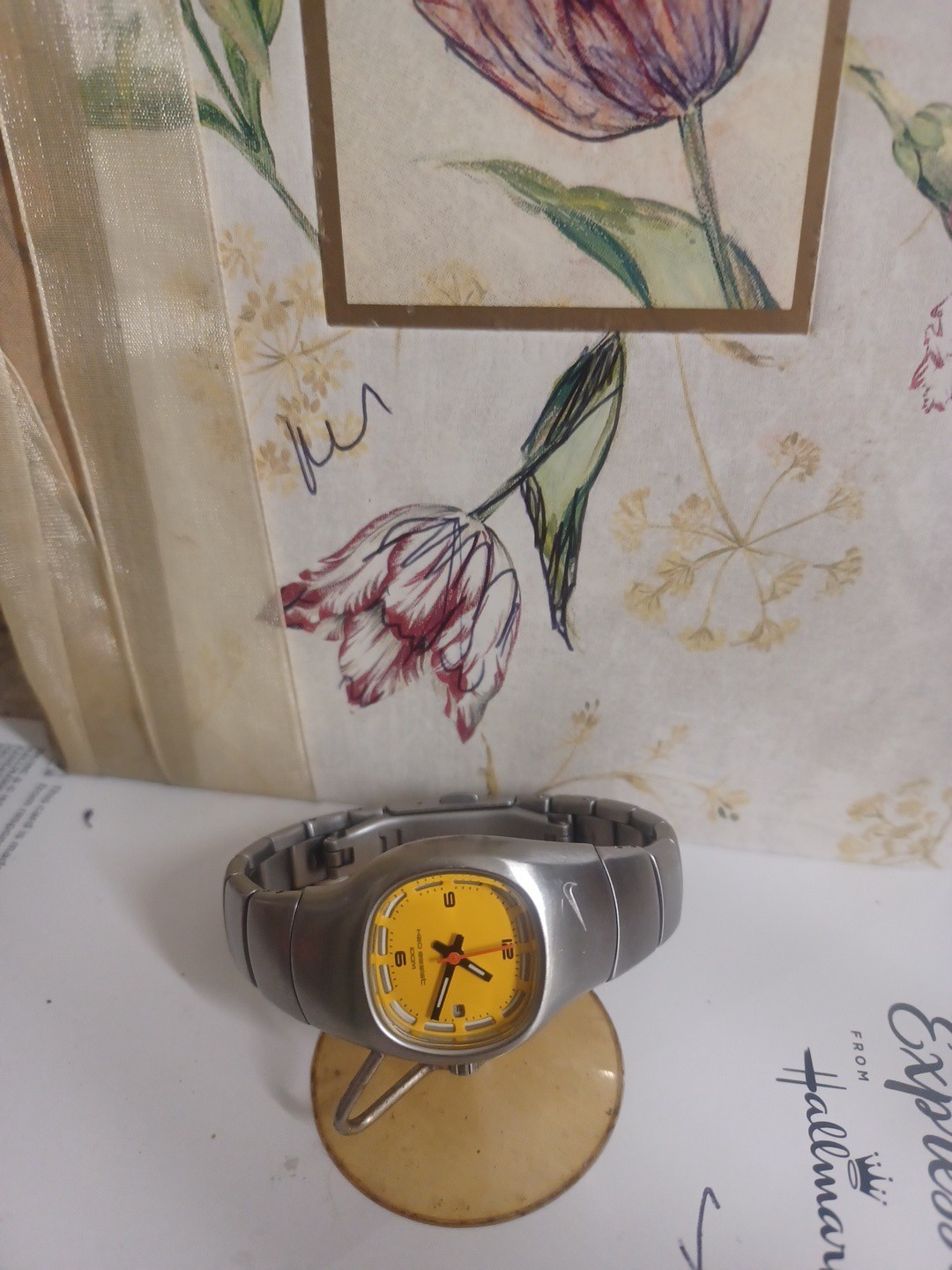 Vintage Nike Triax Armored II Watch Yellow Dial Stainless Steel Y2K 363216 Vintage Nike Triax Armored II Watch Yellow Dial Stainless Steel Y2K 363216
