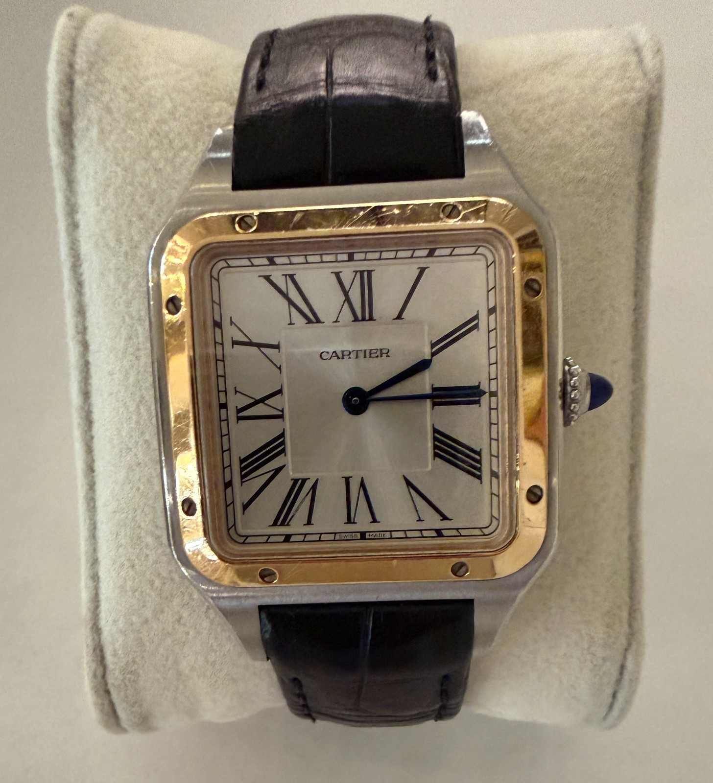Cartier Santos-Dumont Steel & 18K Rose Gold Quartz Men's Watch w/ Receipt
