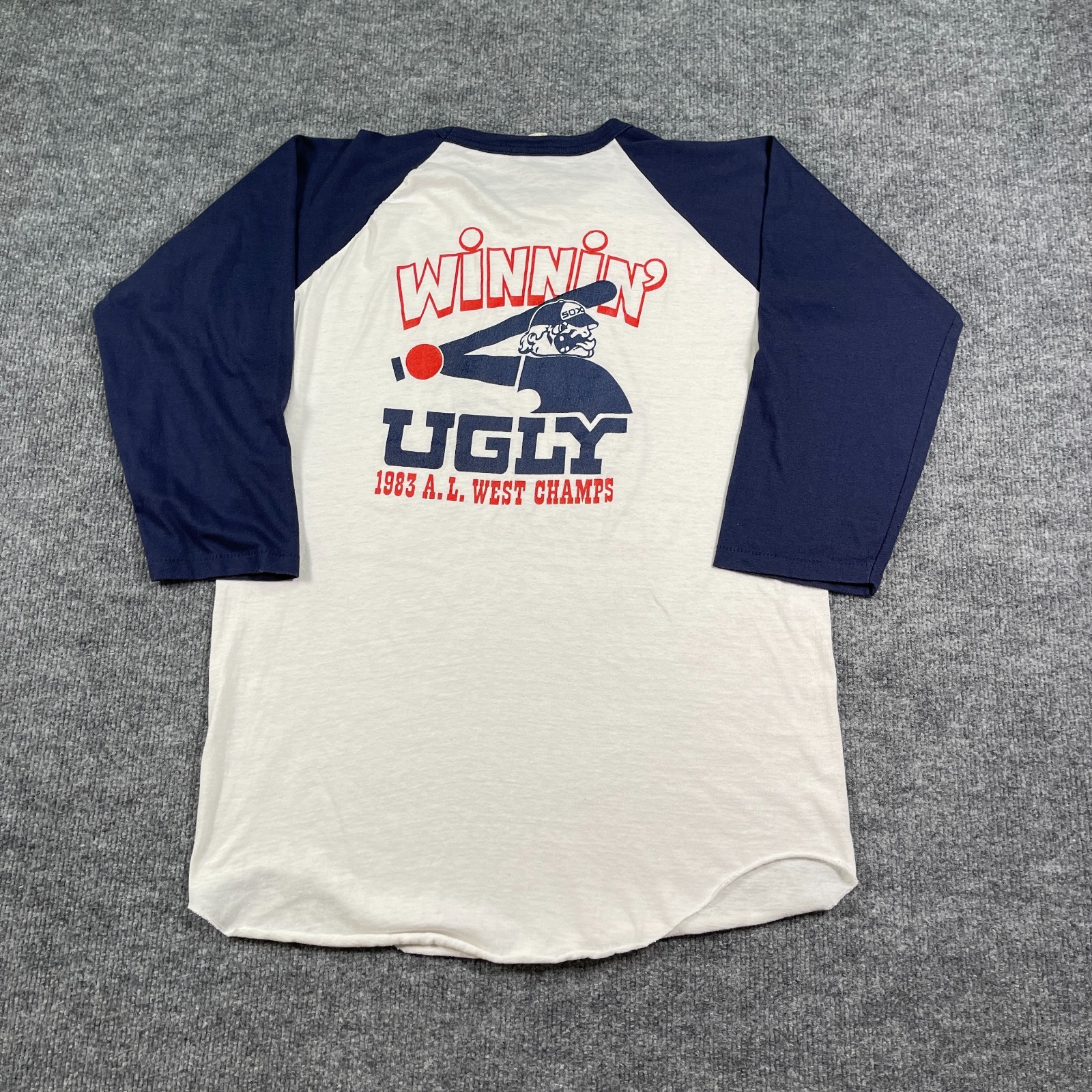 Vintage 1983 Winning Ugly Chicago White-Sox Raglan Shirt M 20x27