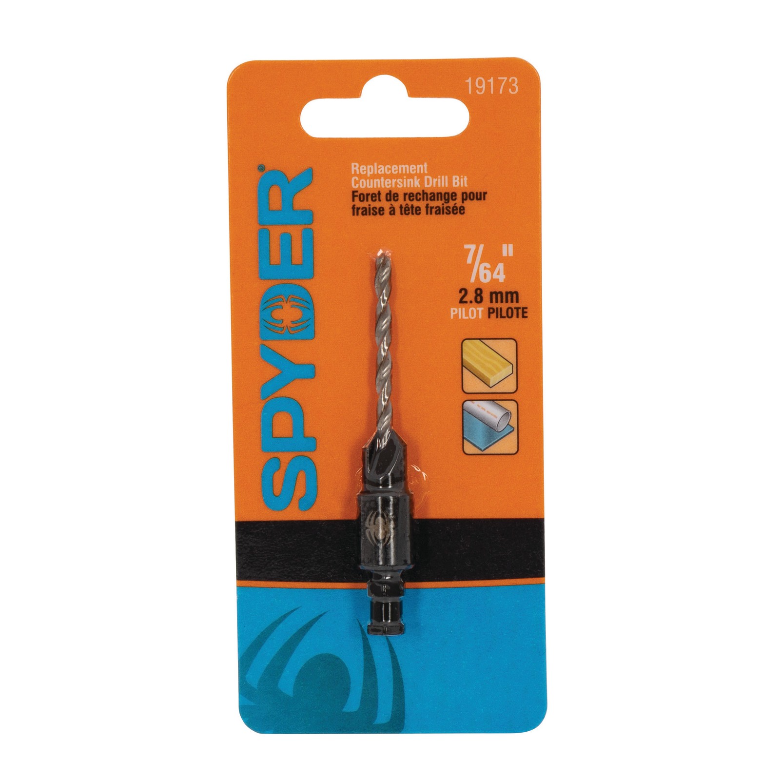 Spyder 7/64-Inch x 1-5/8-Inch HSS #8 Countersink Twist Drill Bit, 19173