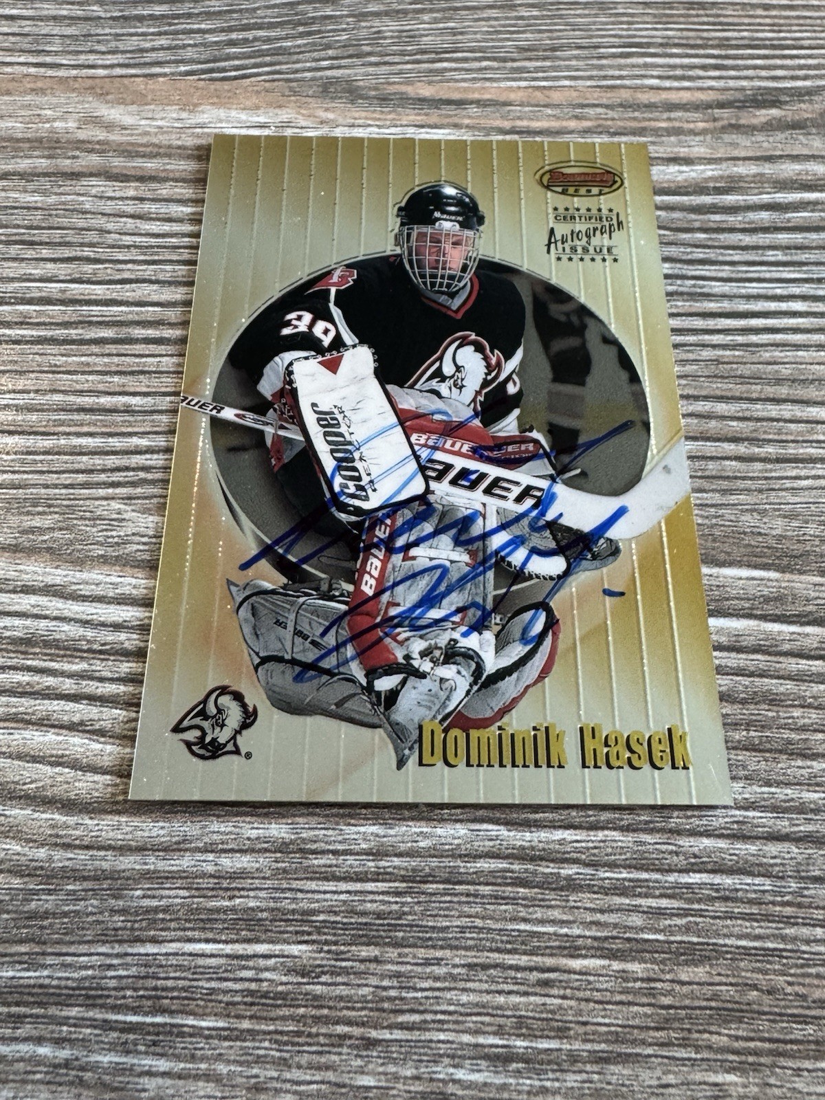 DOMINIK HASEK 1998-99 BOWMAN'S BEST #A1B AUTOGRAPHS AUTO SABRES DOMINIK HASEK 1998-99 BOWMAN'S BEST #A1B AUTOGRAPHS AUTO SABRES