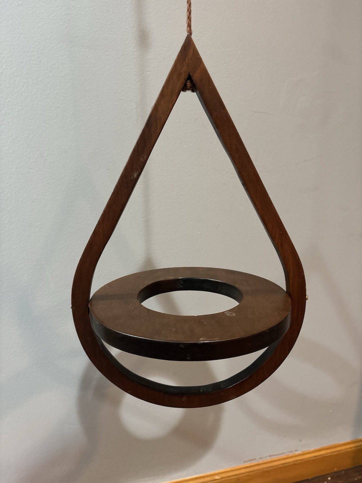 Vtg Wooden MCM Hanging Teardrop Plant Holder Stand Boho Planter Handcrafted Vtg Wooden MCM Hanging Teardrop Plant Holder Stand Boho Planter Handcrafted