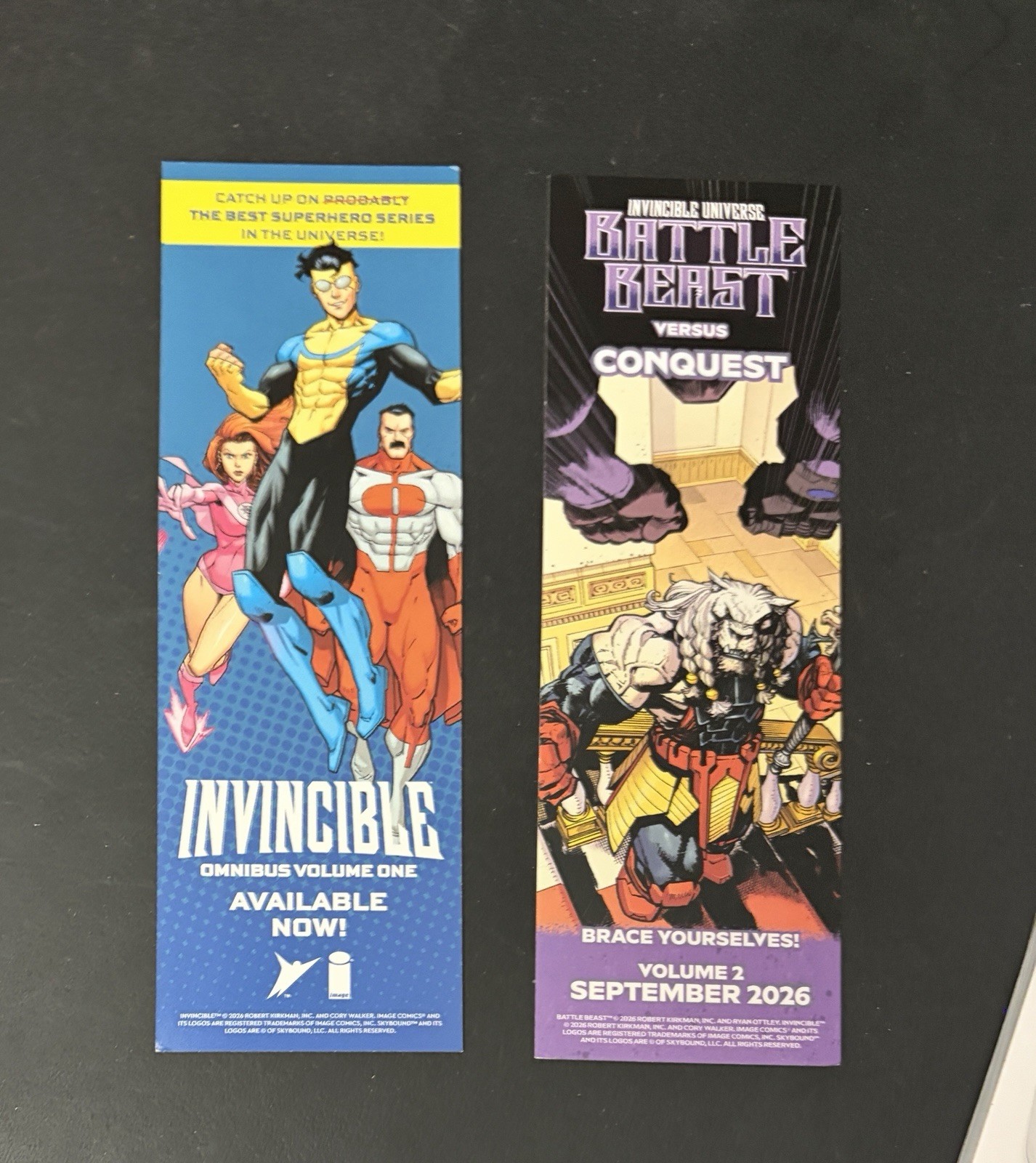 Invincible Omnibus / Battle Beast Promo Bookmark 2026 Image Comics 6” x 2\