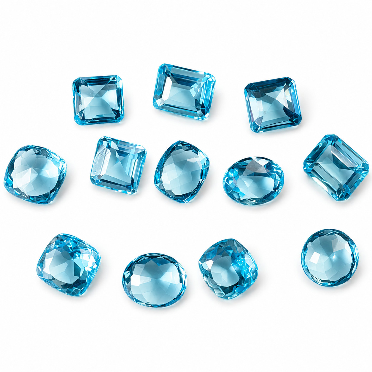 Natural Aquamarine Blue 150 Ct Mixed Shape Beautiful Certified Gemstone Lot