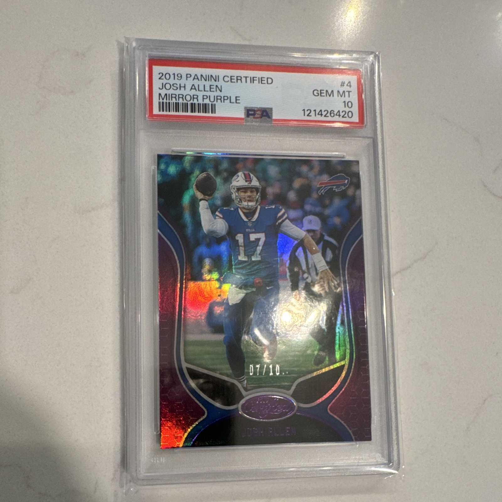 Panini 2019 Certified Josh Allen Bills #4 Mirror Purple /10 PSA 10 ❗️POP ONE 🔥 Panini 2019 Certified Josh Allen Bills #4 Mirror Purple /10 PSA 10 ❗️POP ONE 🔥