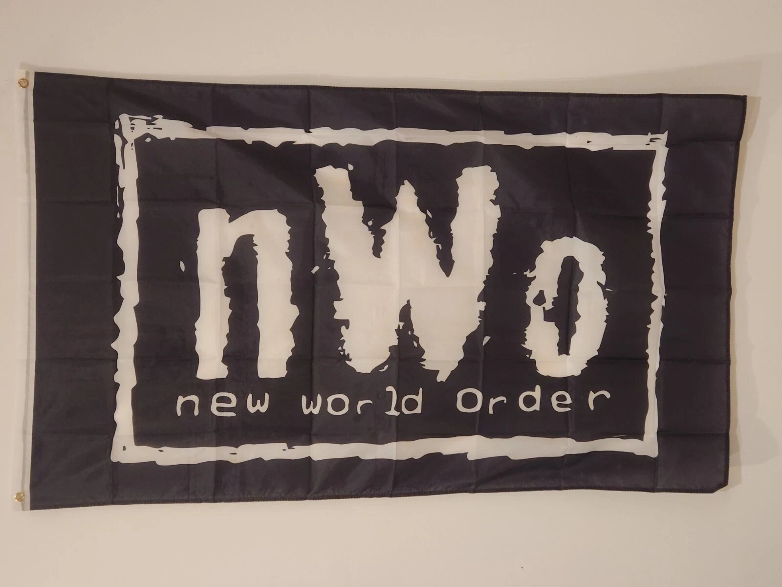 NWO New World Order Wrestling 3x5' Flag Banner Wrestle Black White NWO New World Order Wrestling 3x5' Flag Banner Wrestle Black White