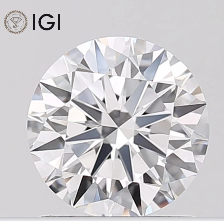 1.2 Ct Round Cut IGI Certified Lab Grown CVD Diamond D Color VS1 Clarity Stone