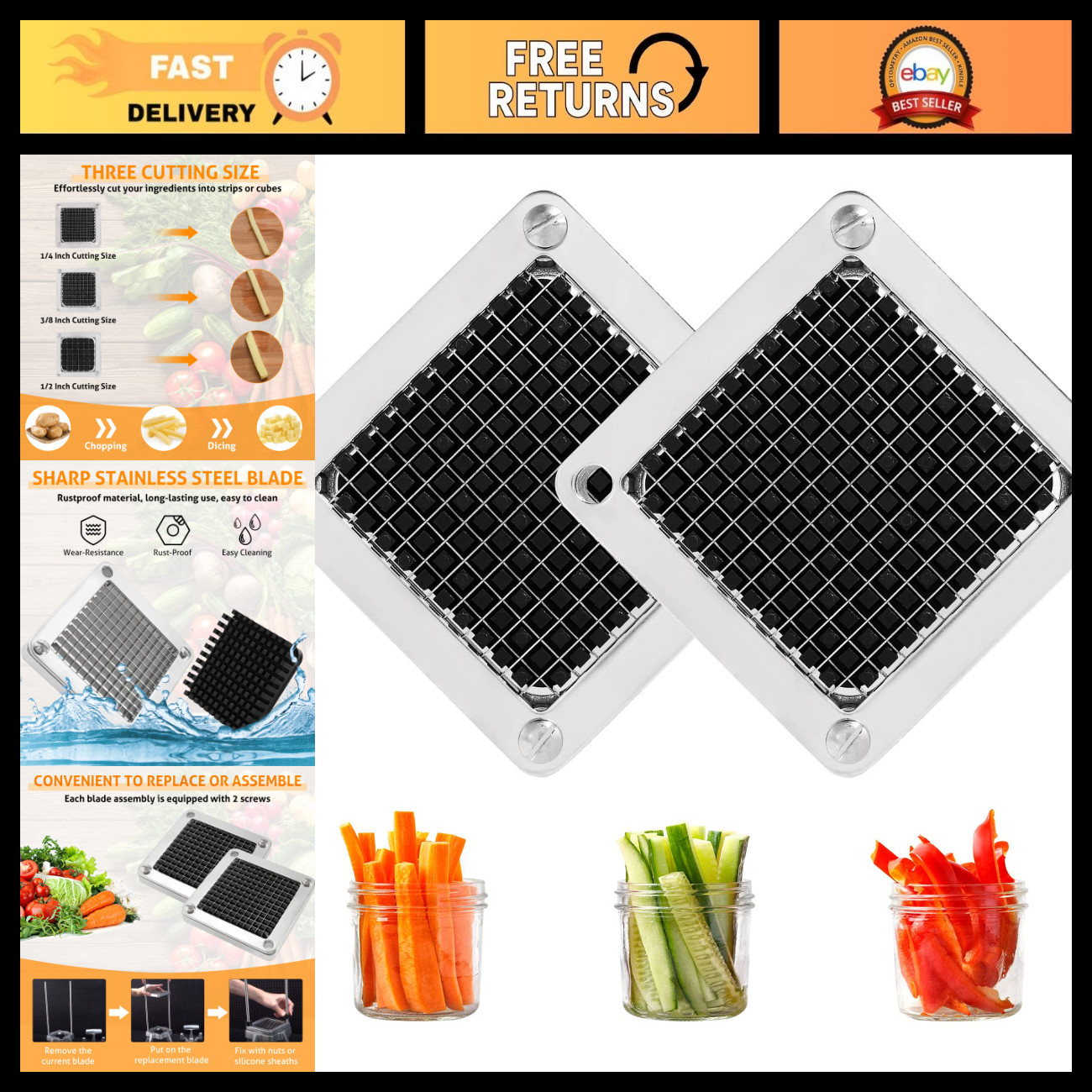 Commercial Vegetable Dicer Blades 1/4\