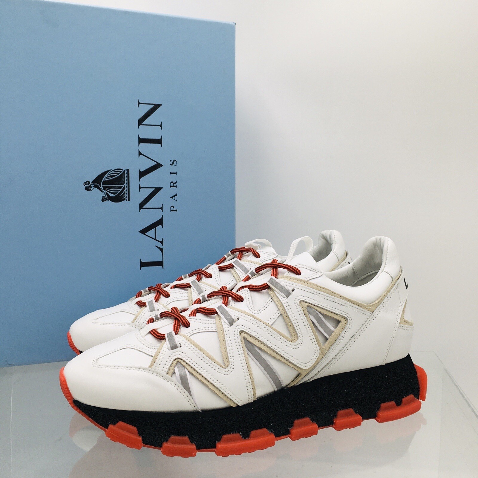 Lanvin FM- SKDECL - GAVE - E- 19 - White - Men’s Running Sneakers Size 9 D