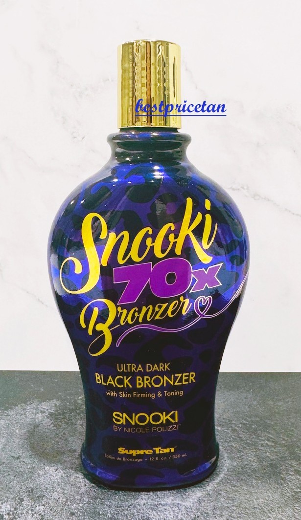 Supre SNOOKI 70X Ultra Dark Black Bronzer Skin Firm Tone Tanning Lotion 12.25oz