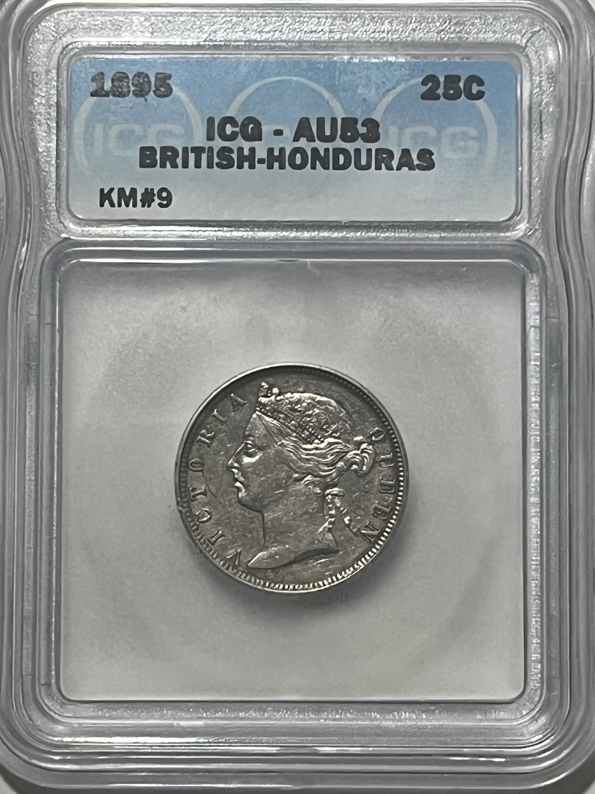 1895 British Honduras 25 Cents, ICG 25c Silver Coin, KM#9