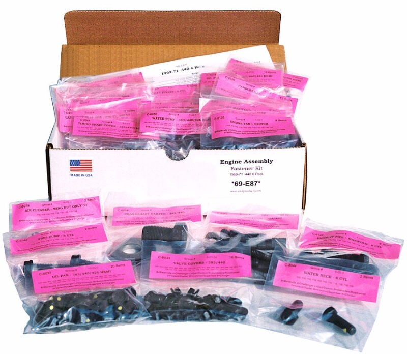 1968-1969 Mopar 426 HEMI Master Engine Bolt Kit OEM Correct AMK 68-E74