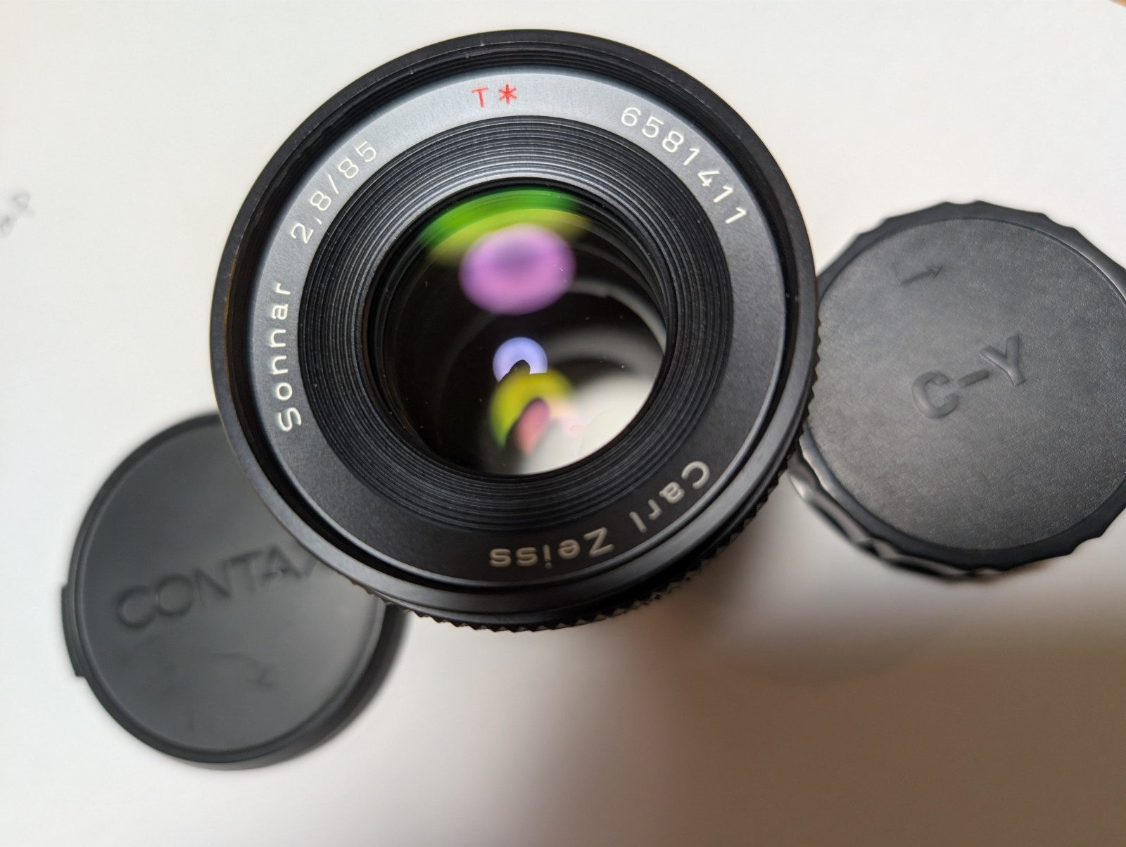 [MINT] CONTAX Carl Zeiss Sonnar T* 85mm f/2.8 AEJ Lens C/Y Mount From JAPAN #a3