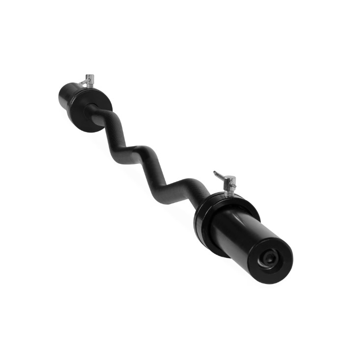 CAP Barbell Solid Steel 47 in. Olympic EZ Curl Bar with Collars, 200lb Capacity