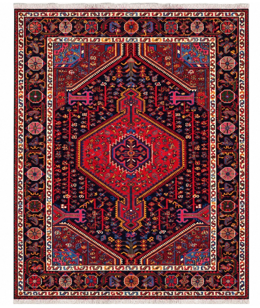 Genuine Hand Knotted Vintage Hamidoun Wool Area Rug 7 x 4 Ft Genuine Hand Knotted Vintage Hamidoun Wool Area Rug 7 x 4 Ft