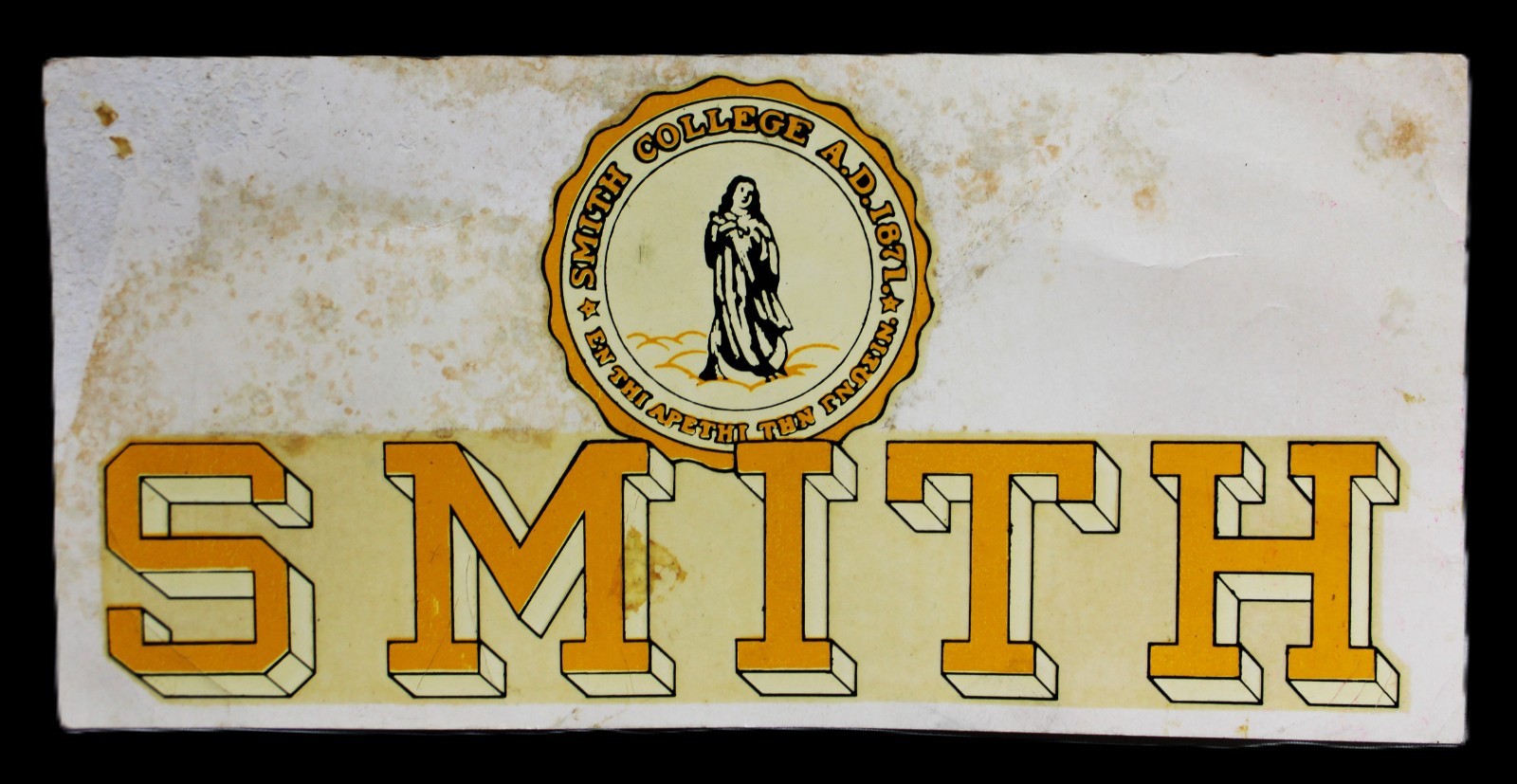 SMITH COLLEGE NORTHAMPTON MASSACHUSSETTS WATER SLIDE DECAL VINTAGE 1950s