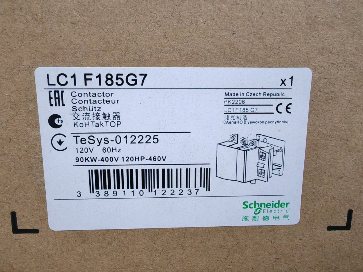  NEW LC1F185G7 Contactor 120V coil AC replace Schneider