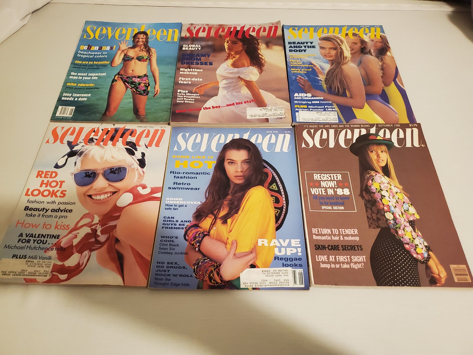 LOT OF VINTAGE SEVENTEEN MAGAZINES 90'S INTACT 1988 1989 1990 1993