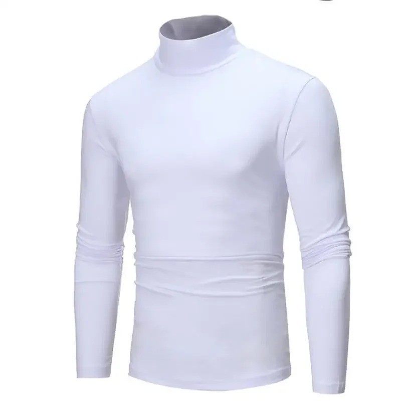Mens Turtleneck Long Sleeve Shirt - Winter Pullover Sweater for Men